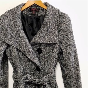 Big Button Wool Blend Trench Coat